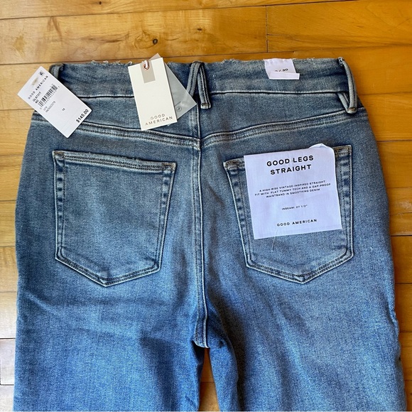 Good American Women’s Good Legs Straight Leg Distressed Jeans - Size 10 / 30 - Picture 7 of 10